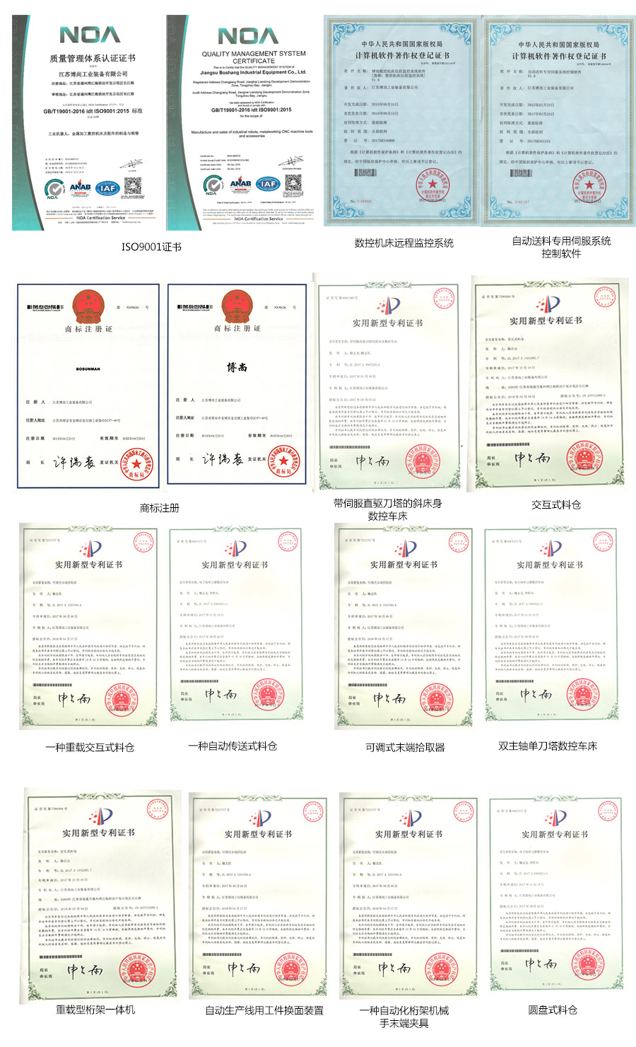 数控车床厂家资质荣誉